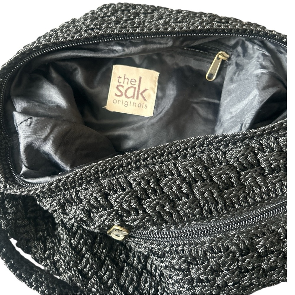 The Sak Originals Black Hobo Crochet Shoulder Bag